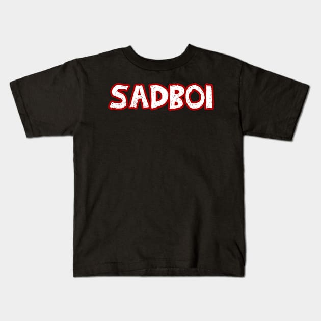 Sadboi  White and Red Kids T-Shirt by Captain-Jackson